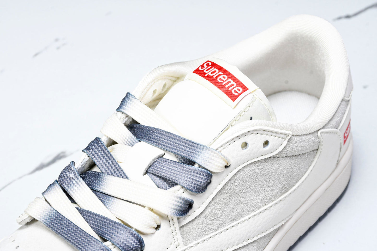 Travis Scott AJ1 Low x Supreme 'White Grey Sole' (Custom)