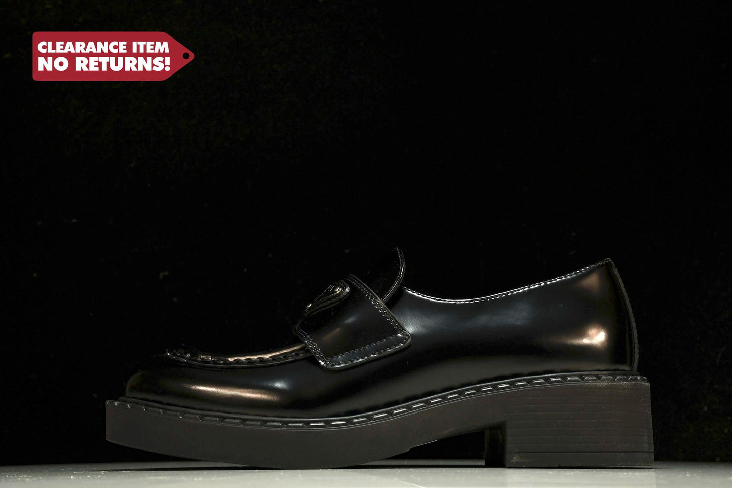 Prada Chocolate Patent Loafers 'Black' - UK 8 / US 9  / EU 42