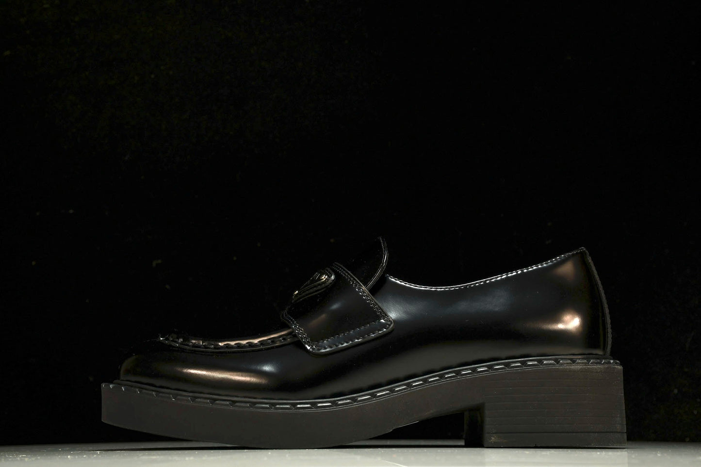Prada Chocolate Patent Loafers 'Black' - UK 8 / US 9  / EU 42