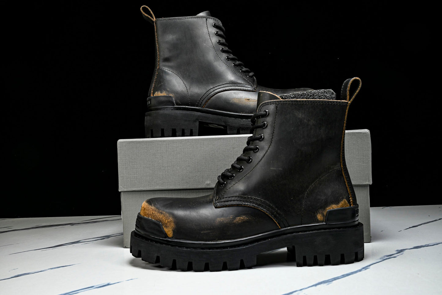 Вalenciaga Strike Boot 'Worn-Out Black Brown'