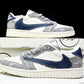 Travis Scott AJ1 Low x Fragment 'Grey Navy' (Custom)