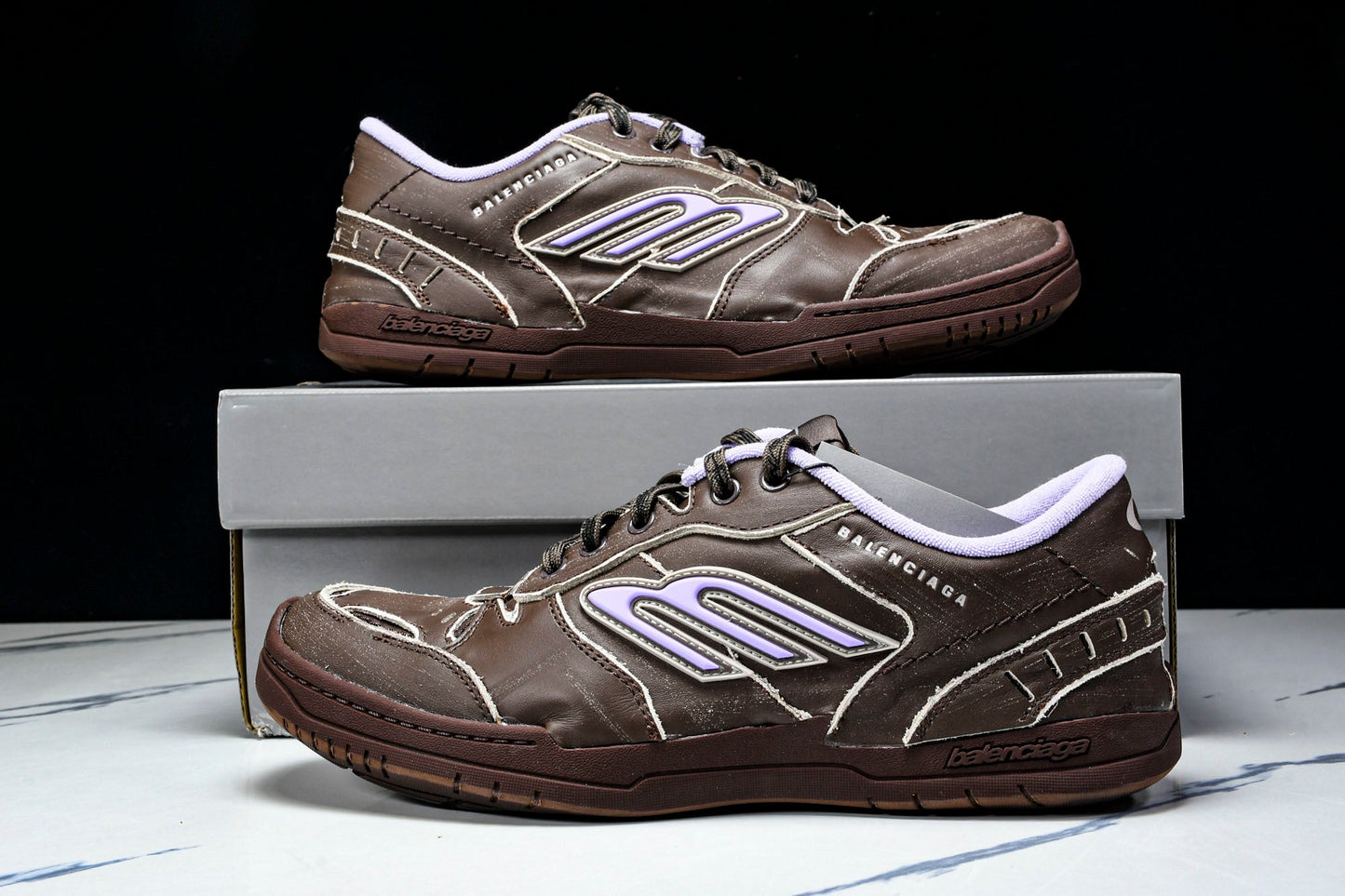 Вalenciaga Hamptons Worn-Out Sneaker 'Brown Lilac'