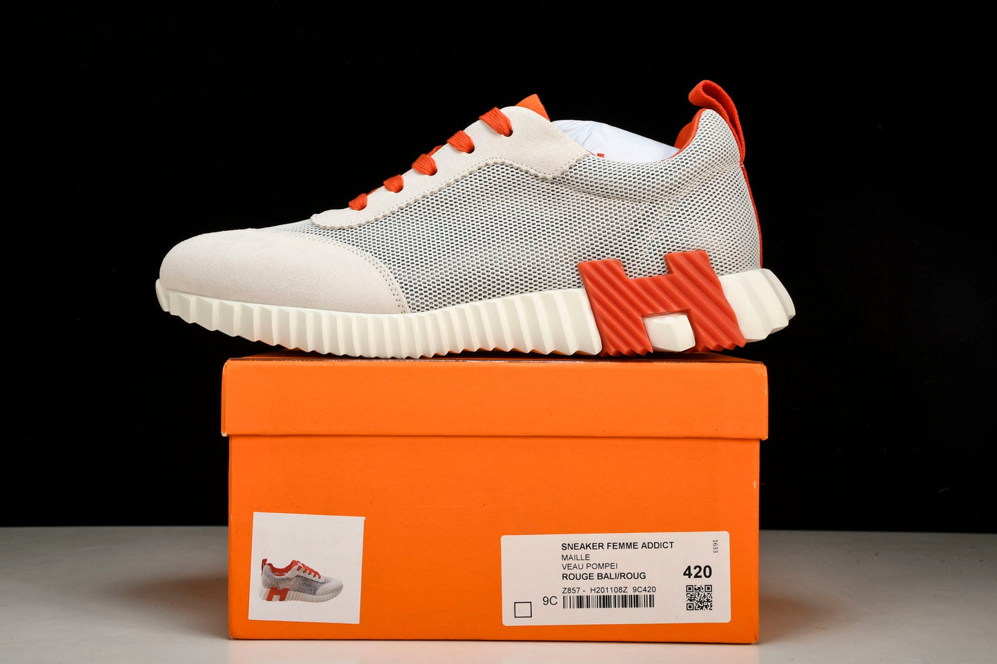 Hermès Bouncing Sneaker 'Blanc Orange Bleu'