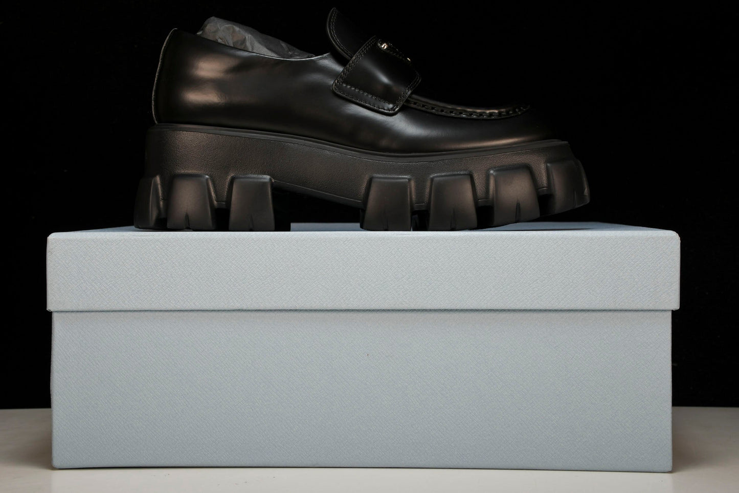 Prada Monolith Loafers 'Black' - UK W 2 / US W 5 / EU 35