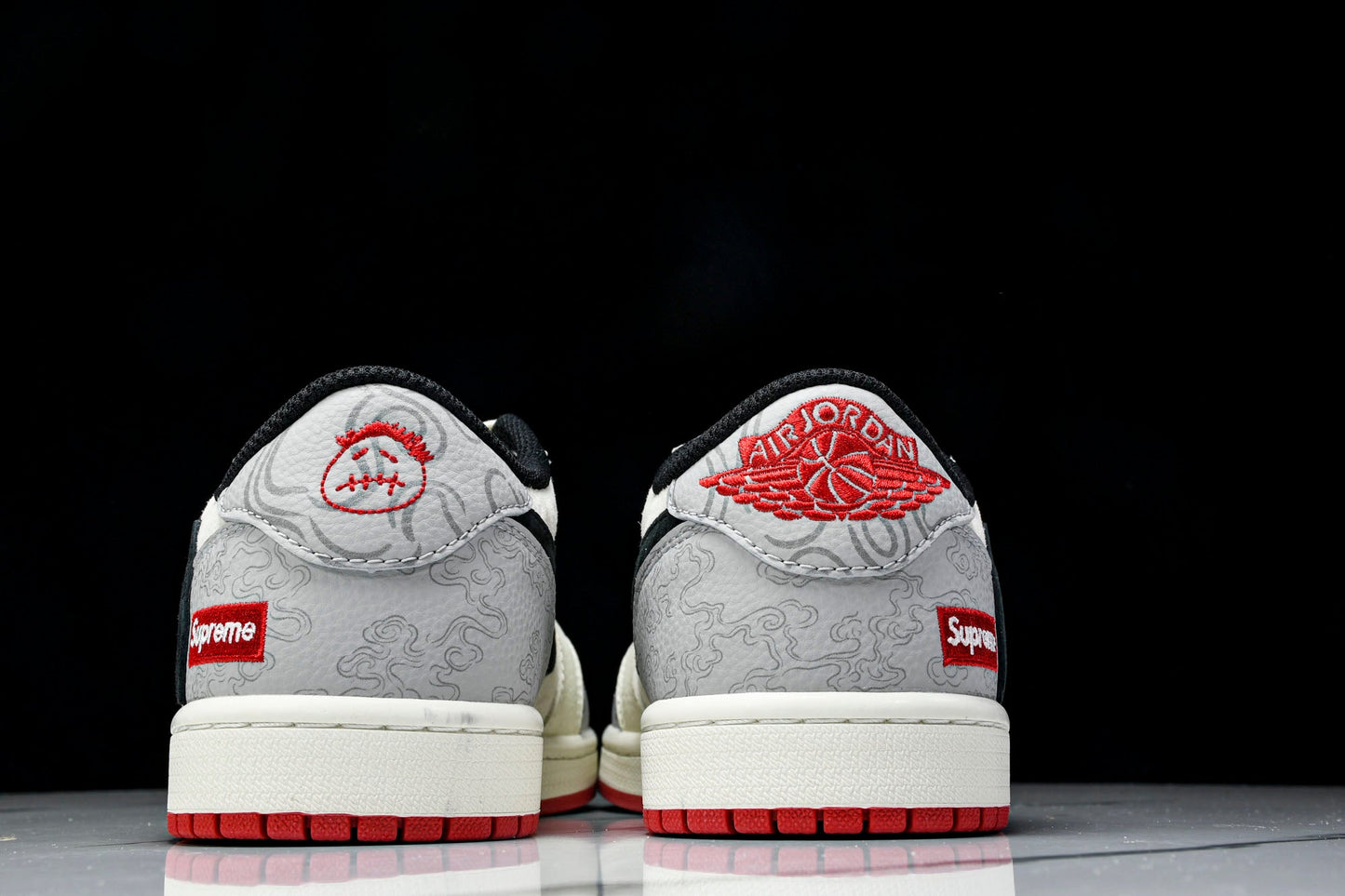 Travis Scott AJ1 Low x Year of The Snake x Supreme 'Grey Black' (Custom)