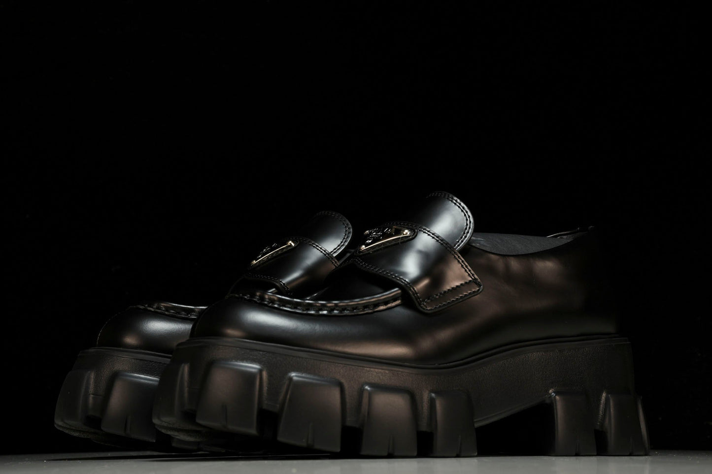 Prada Monolith Loafers 'Black' - UK W 2 / US W 5 / EU 35