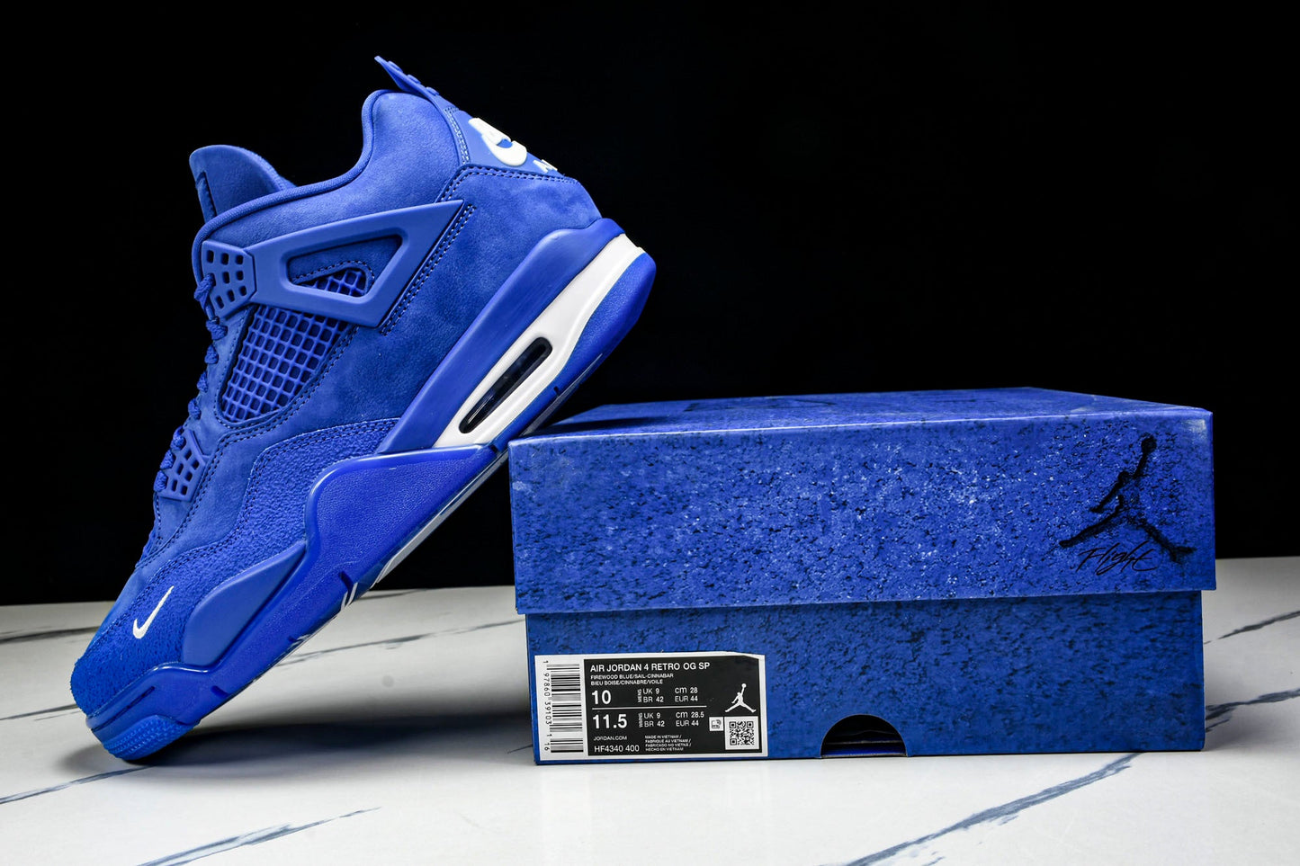 Nigel Sylvester x AJ4 Retro OG Brick by Brick 'Blue' (Unreleased)