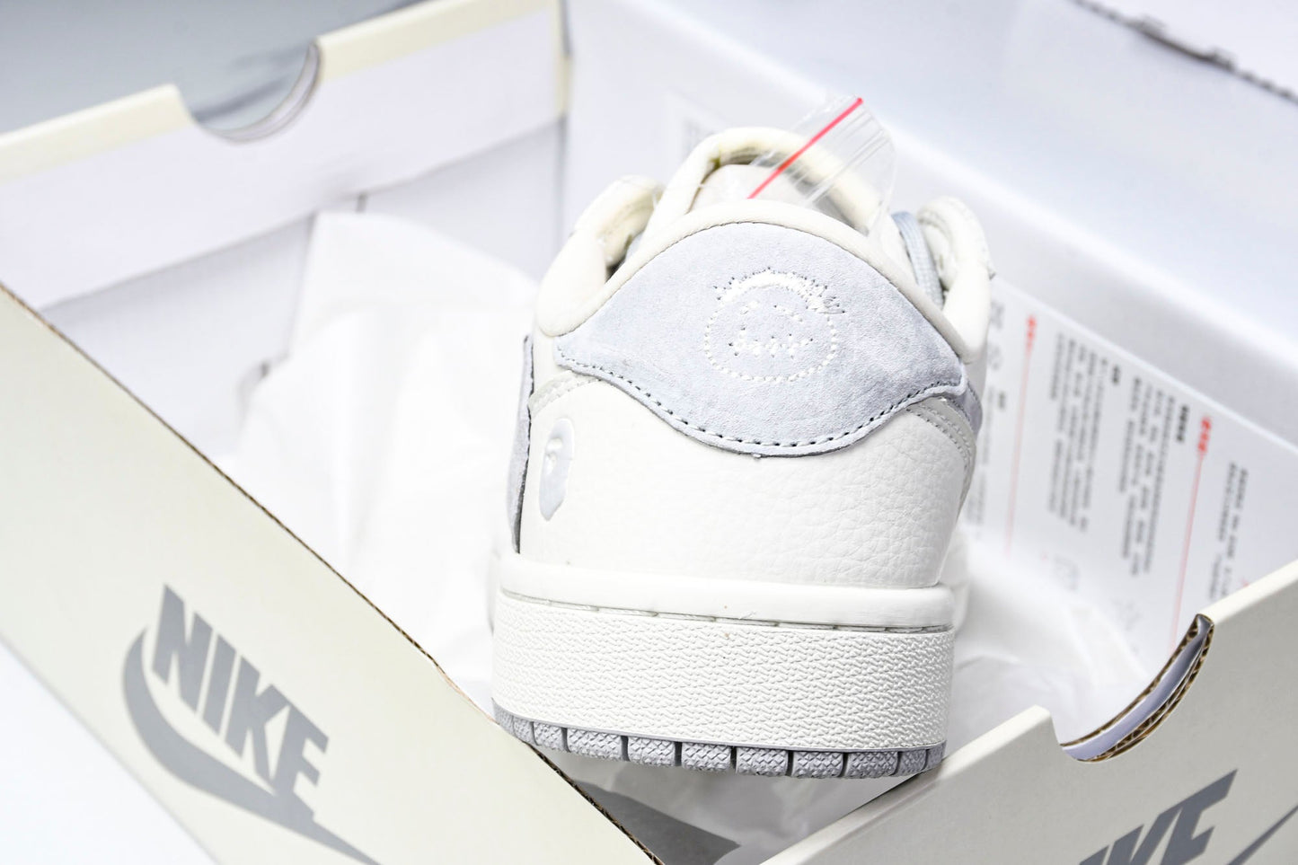 Travis Scott AJ1 Low x BAPE 'White Grey 2.0' (Custom)