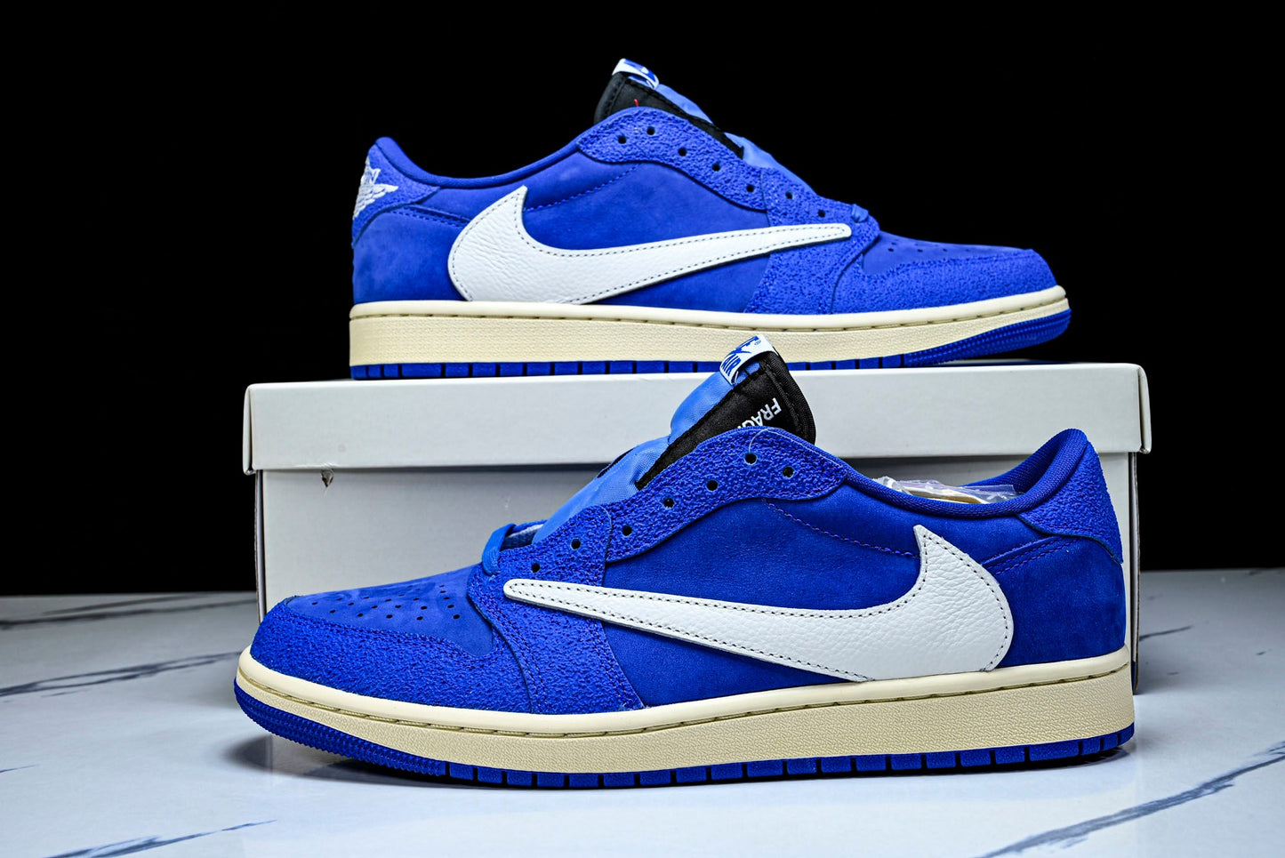 Travis Scott x Fragment AJ1 Low ‘Reverse Sail Military Blue’ (Unreleased)