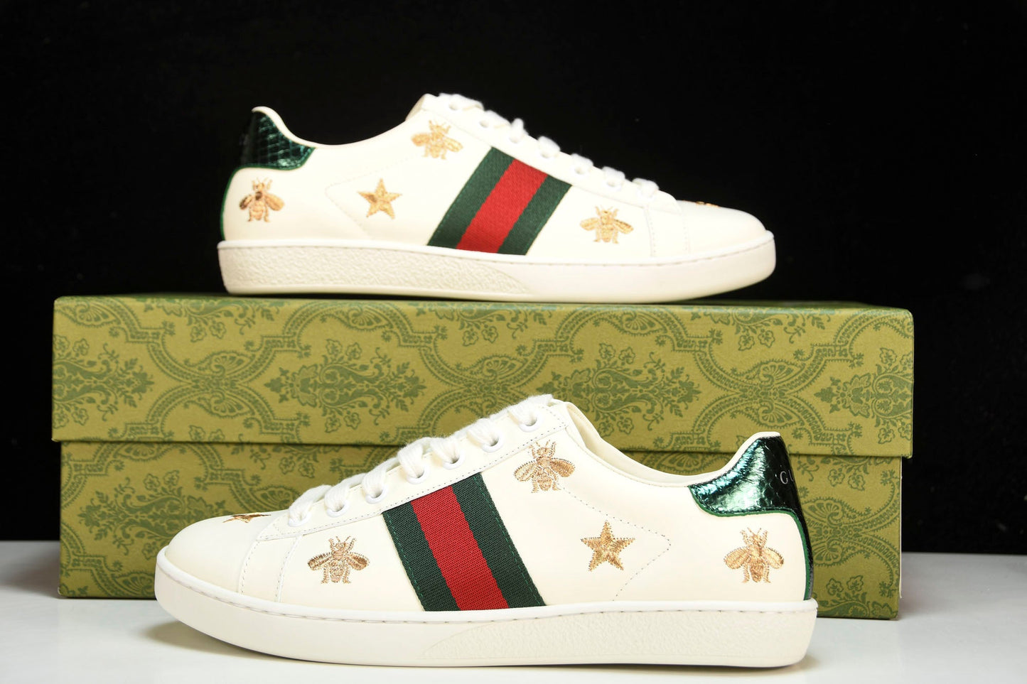 Guссi Ace 'Bees and Stars Green' - UK 7 / US 7.5 / EU 41