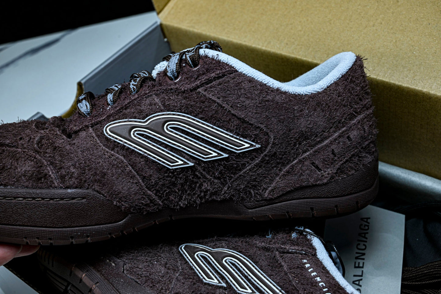 Вalenciaga Hamptons Suede Sneaker 'Dark Brown'