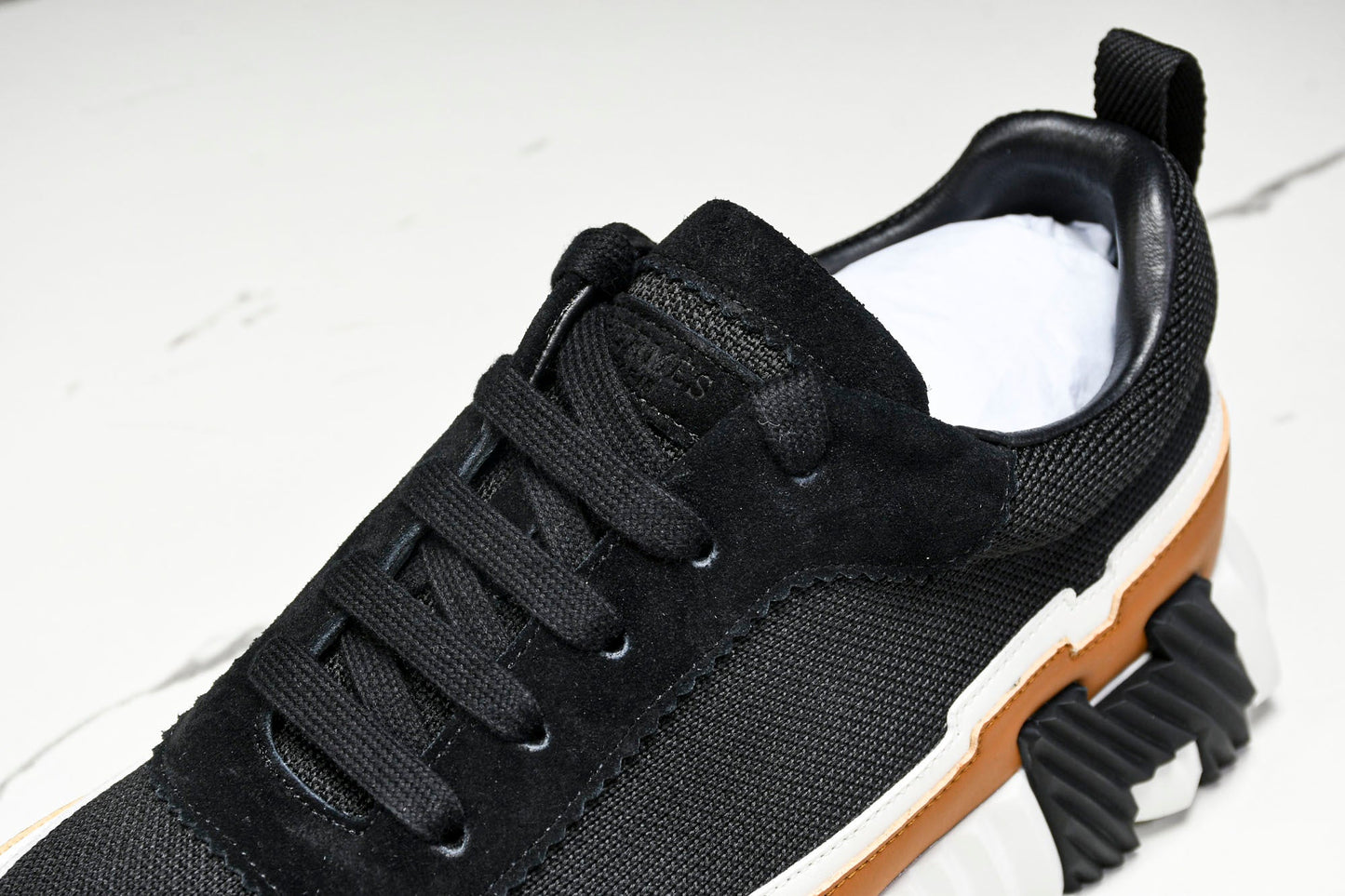 Hermès Bouncing Sneaker Panelled 'Noir Marron Blanc'