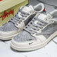 Travis Scott AJ1 Low x Stussy 'Grey White Red' (Custom)