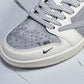 Travis Scott AJ1 Low x Stussy 'Grey White Red' (Custom)