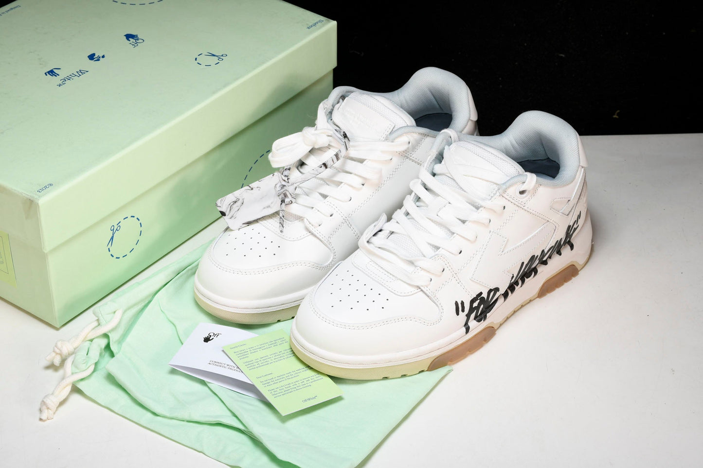 Off-White Out Of Office OOO Low Top "For Walking" - White Black - UK 12 / US 13 / EU 46