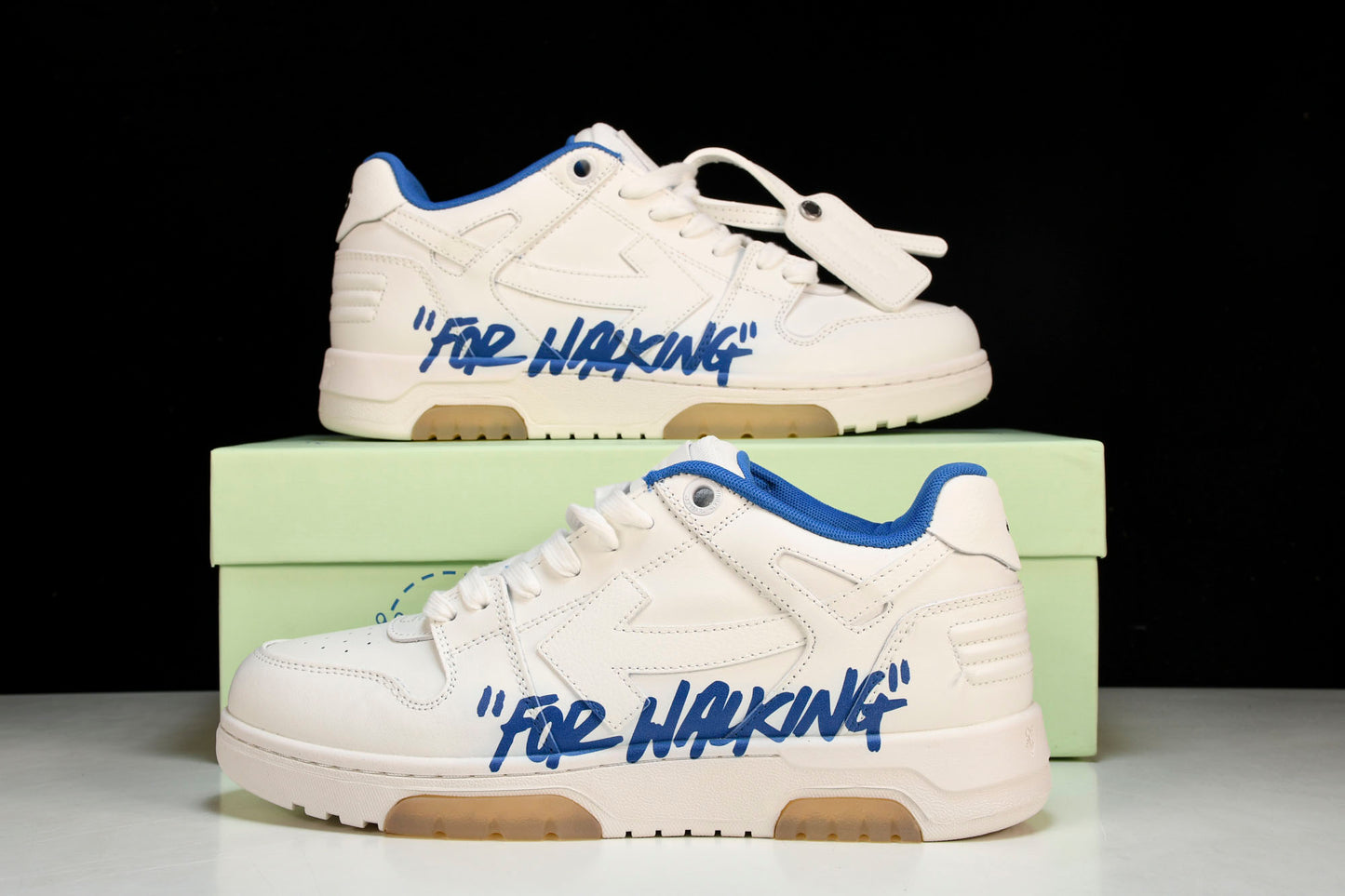 Off-White Out Of Office OOO Low Top "For Walking" - White Blue