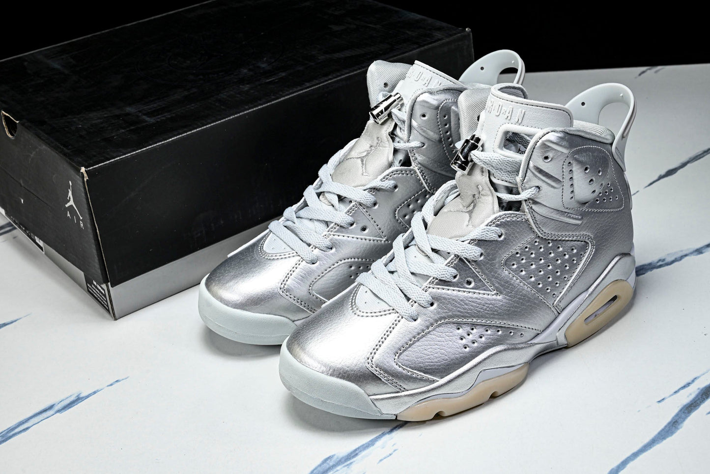 AJ6 Retro x PSG 'Metallic Silver'