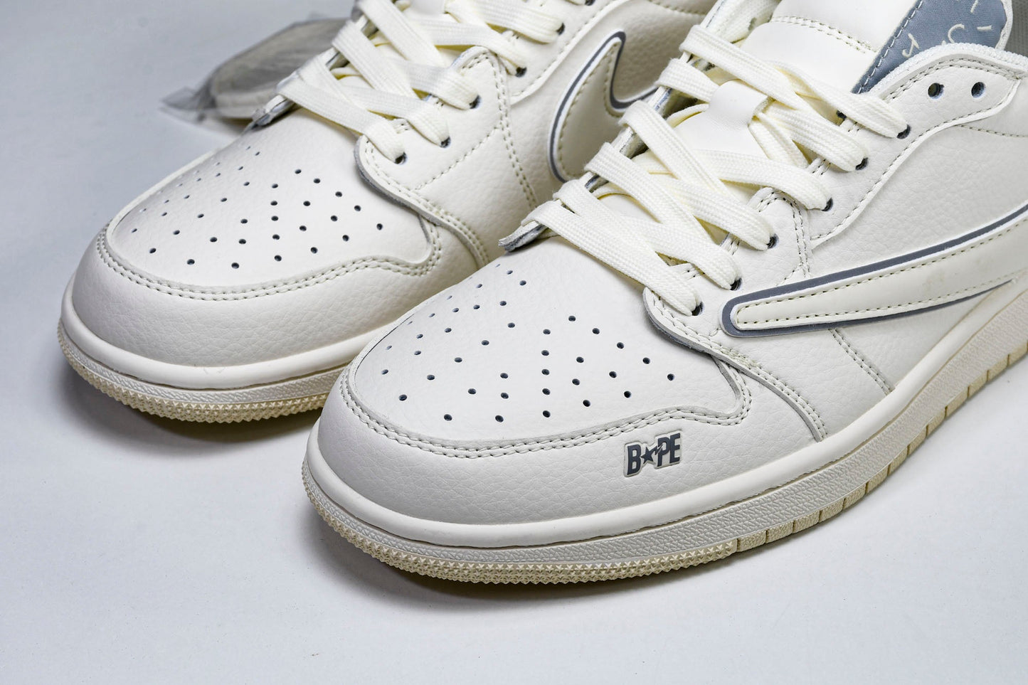 Travis Scott AJ1 Low x BAPE 'White' (Custom)