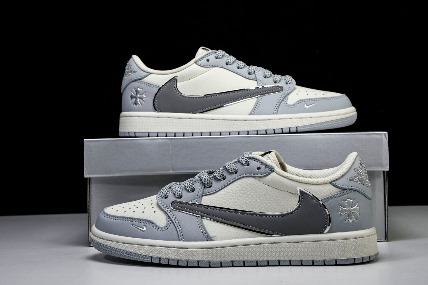 Travis Scott AJ1 Retro Low x Chrome Hearts (Custom) - UK 9 / US 10 / EU 44