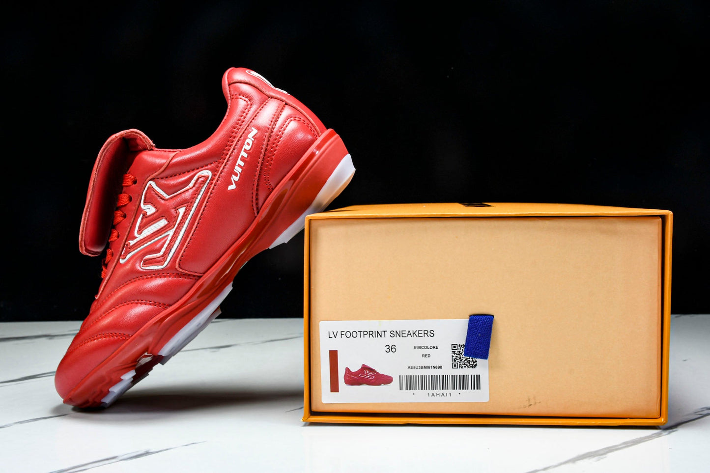 Louis Vuittоп Footprint Football Sneaker 'Red'