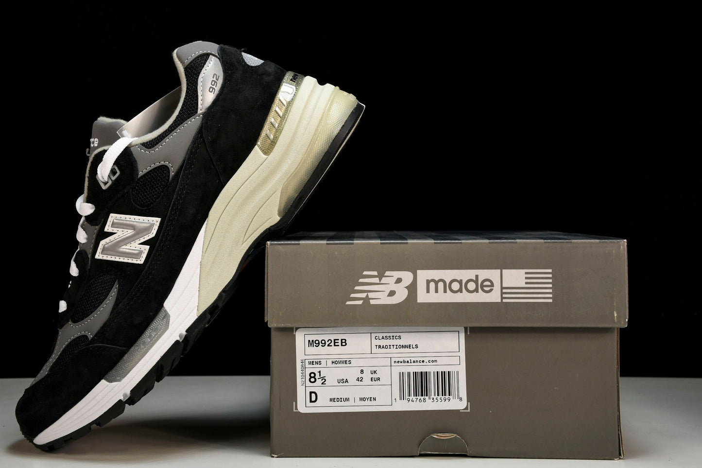 NB 992 'Black Grey Suede'