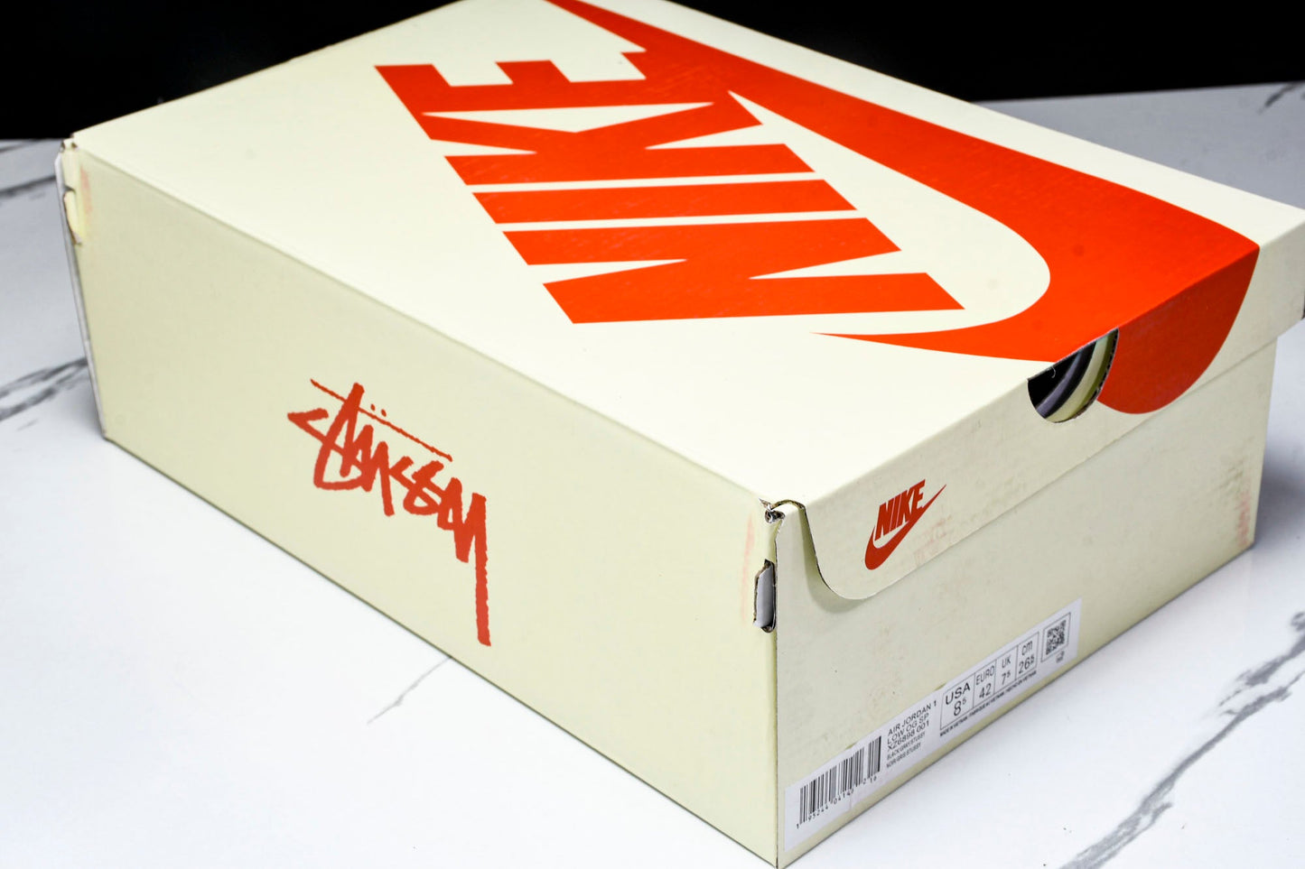 Travis Scott AJ1 Low x Stussy 'Silver Grey' (Custom)