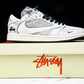 Travis Scott AJ1 Low x Stussy 'Silver Grey' (Custom)