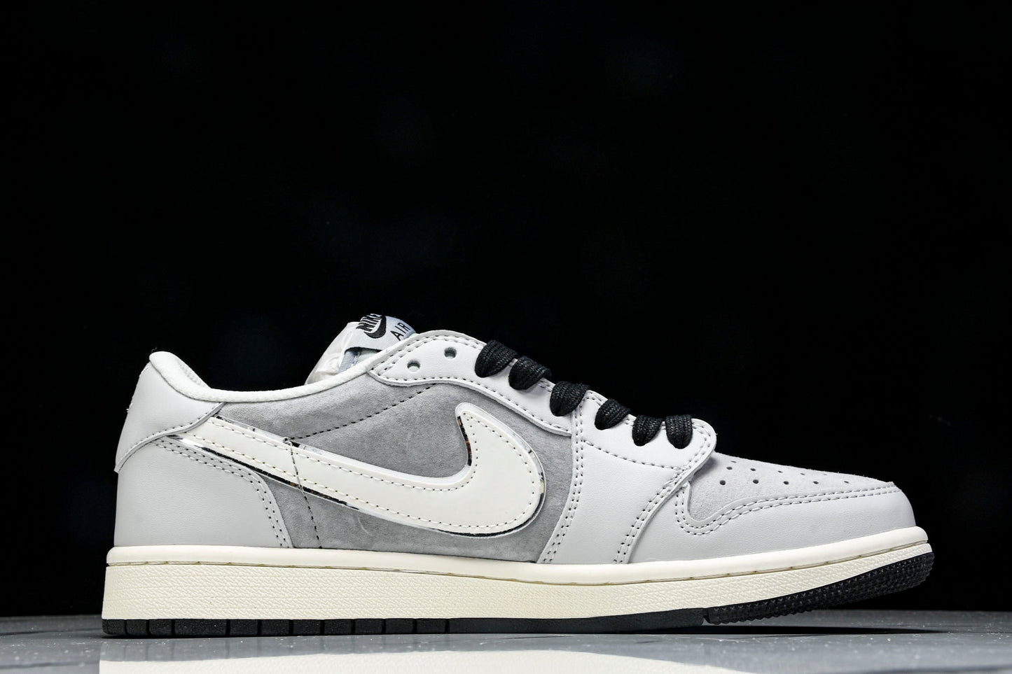 Travis Scott AJ1 Low x Stussy 'Silver Grey' (Custom)