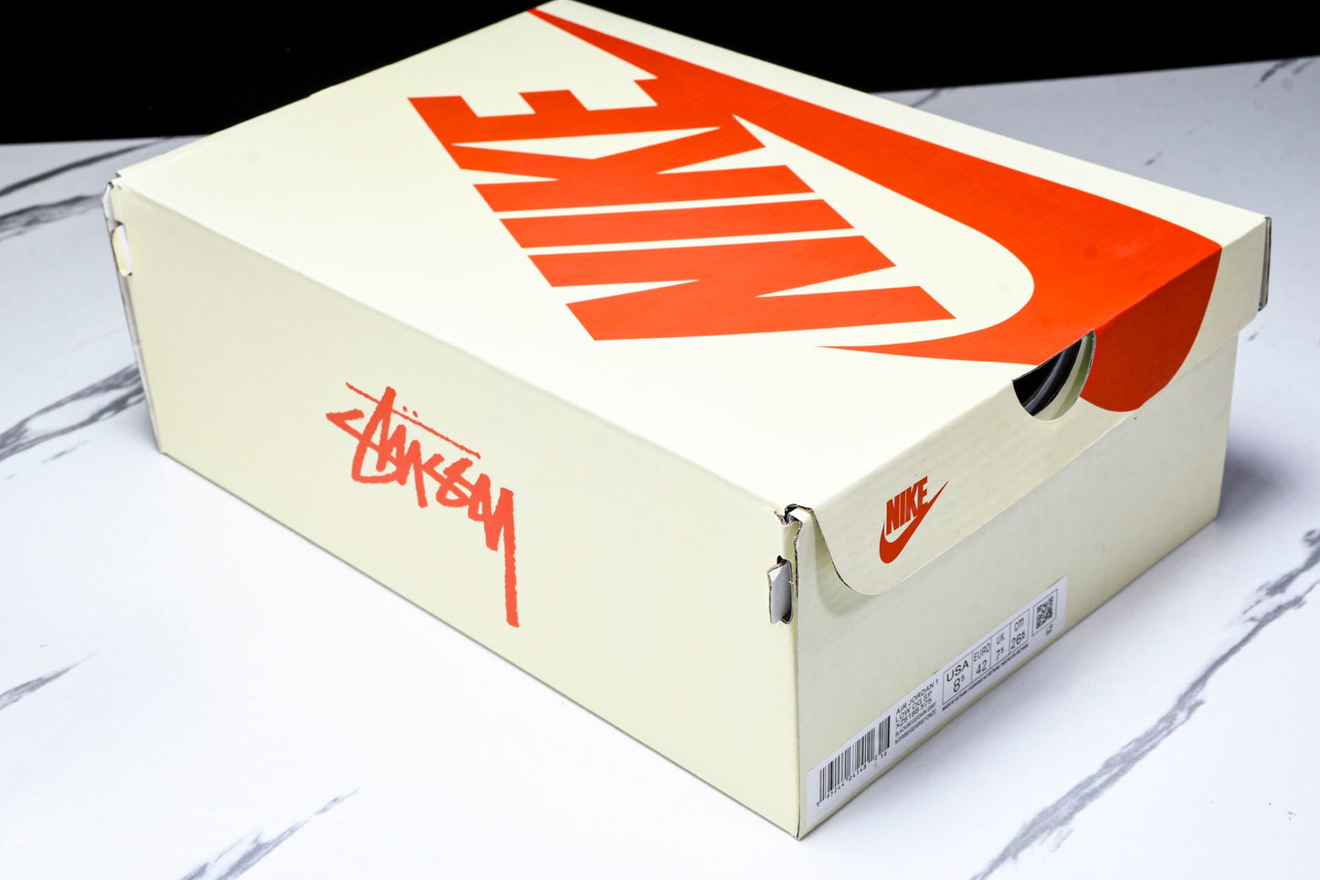 Travis Scott AJ1 Low x Stussy 'White Black Grey Red' (Custom)