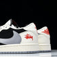 Travis Scott AJ1 Low x Stussy 'White Black Grey Red' (Custom)