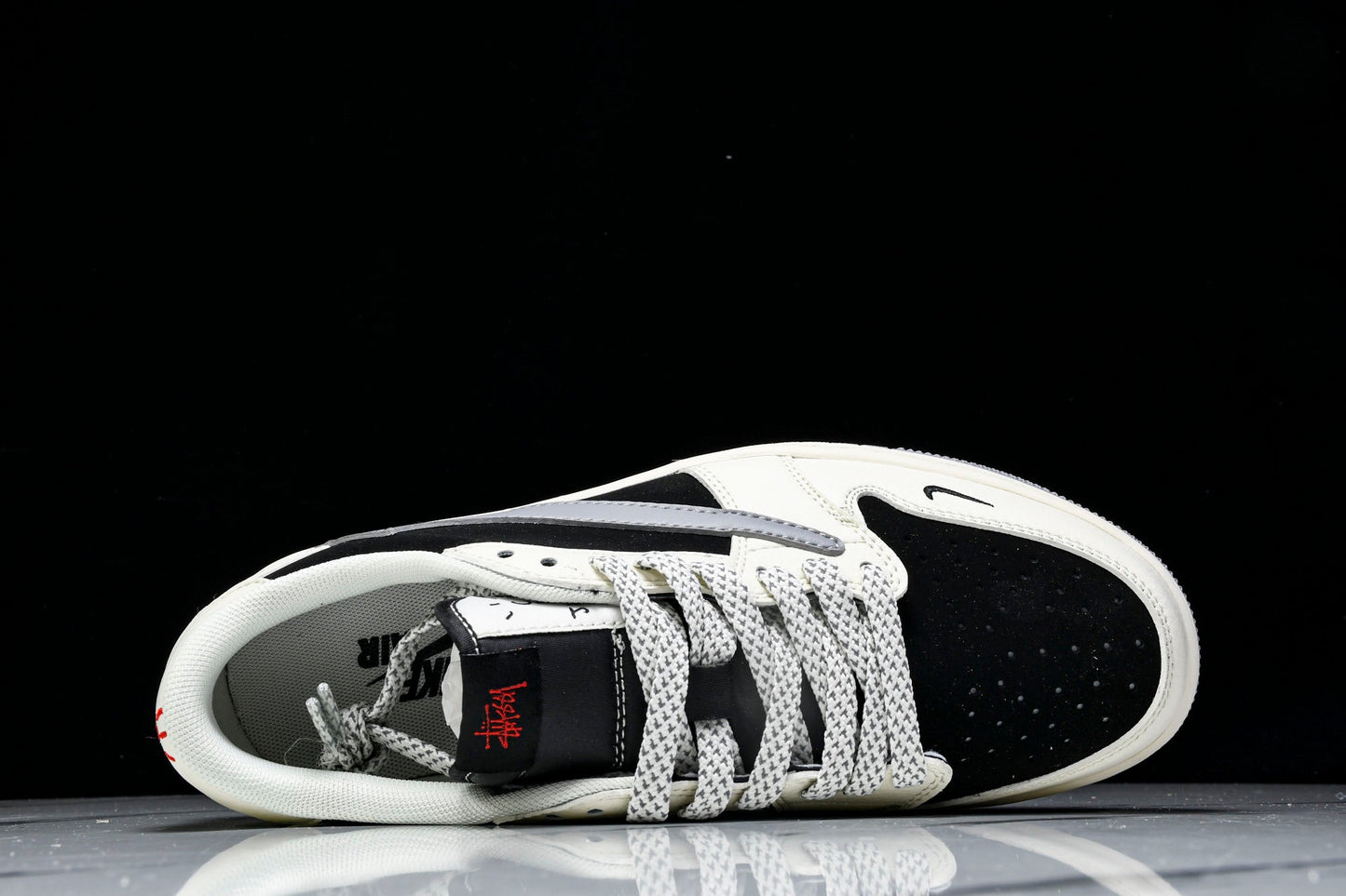 Travis Scott AJ1 Low x Stussy 'White Black Grey Red' (Custom)