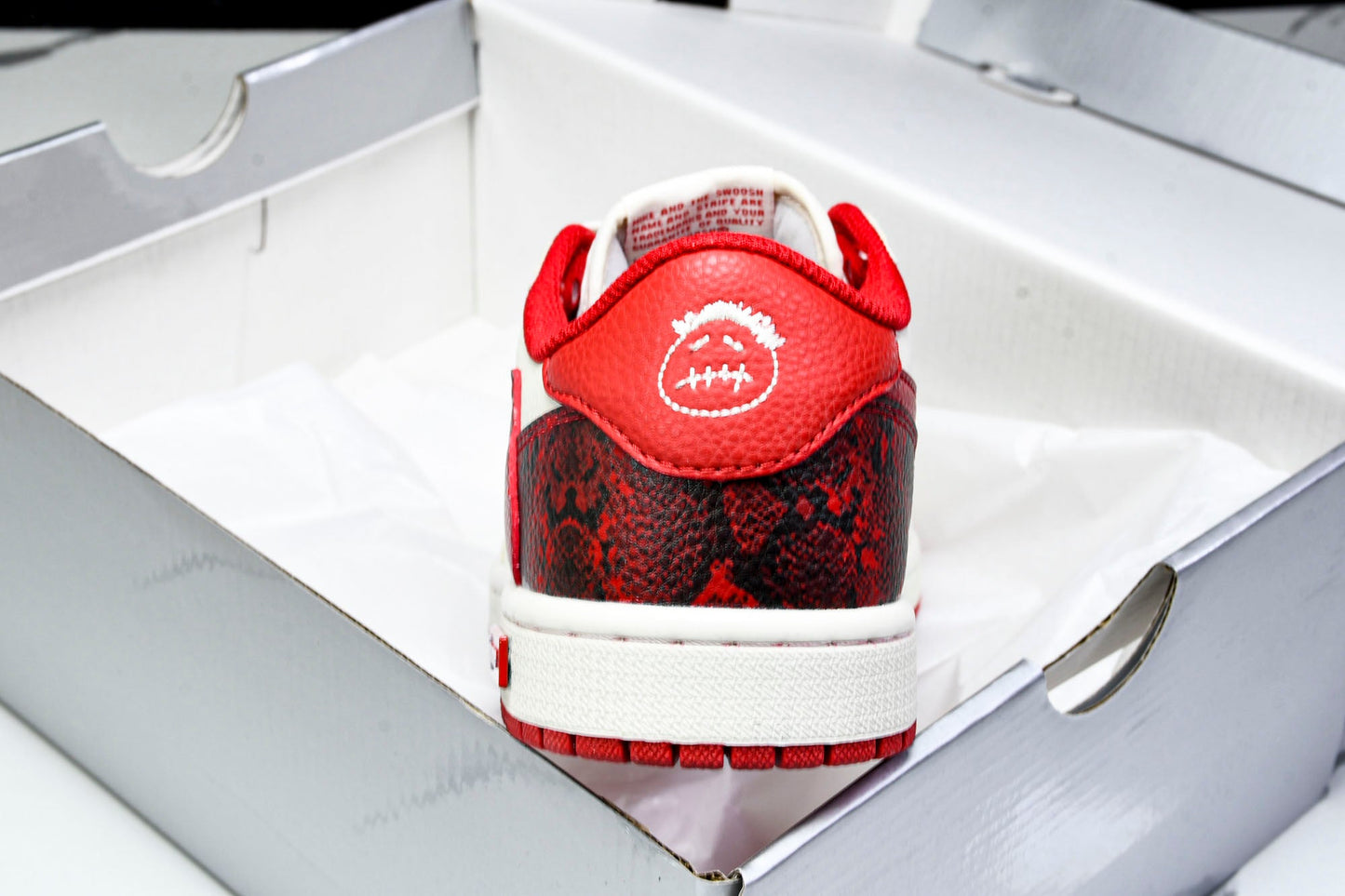 Travis Scott AJ1 Low x Year of The Snake x Supreme 'White Red' (Custom)