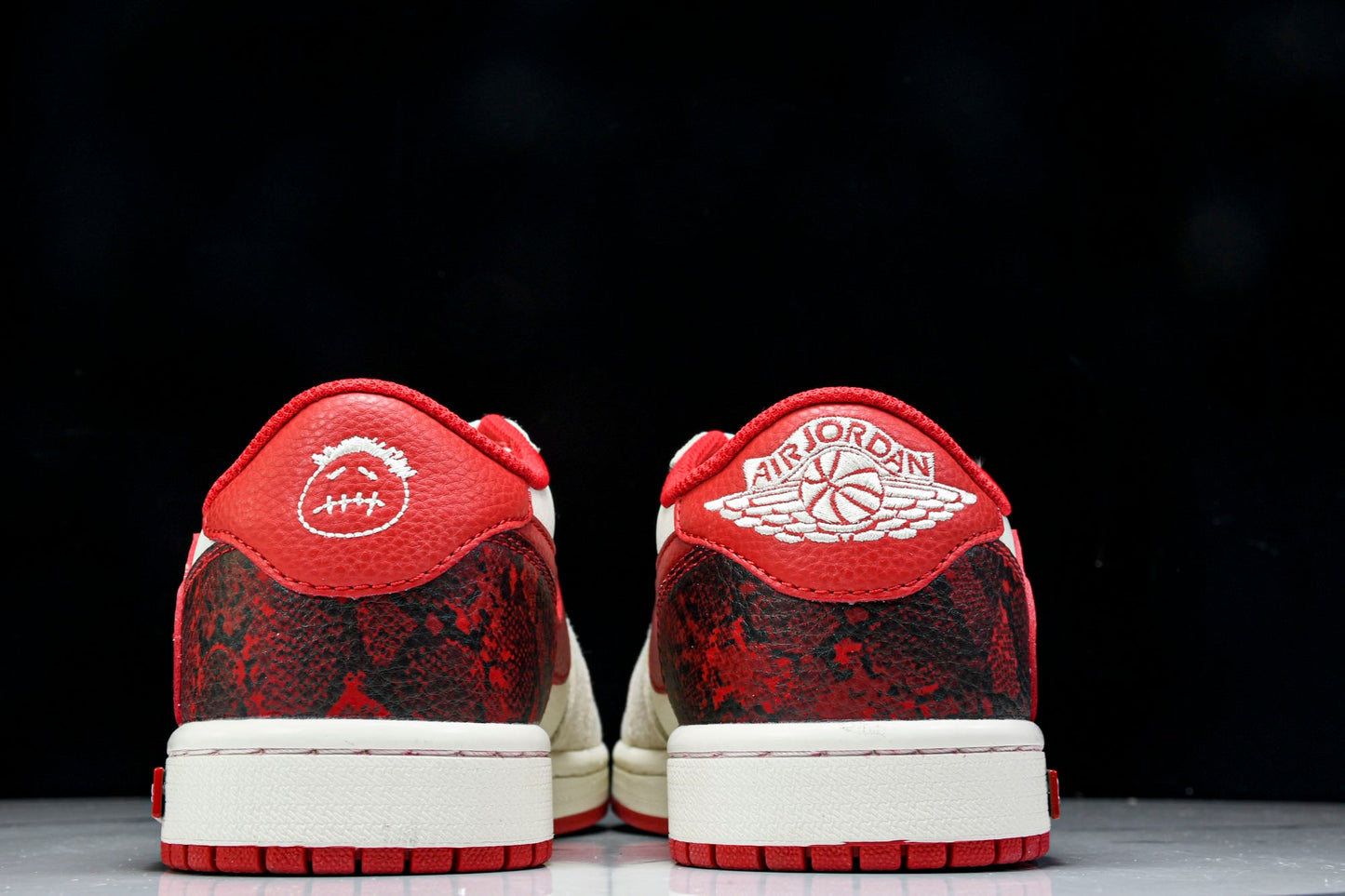 Travis Scott AJ1 Low x Year of The Snake x Supreme 'White Red' (Custom)
