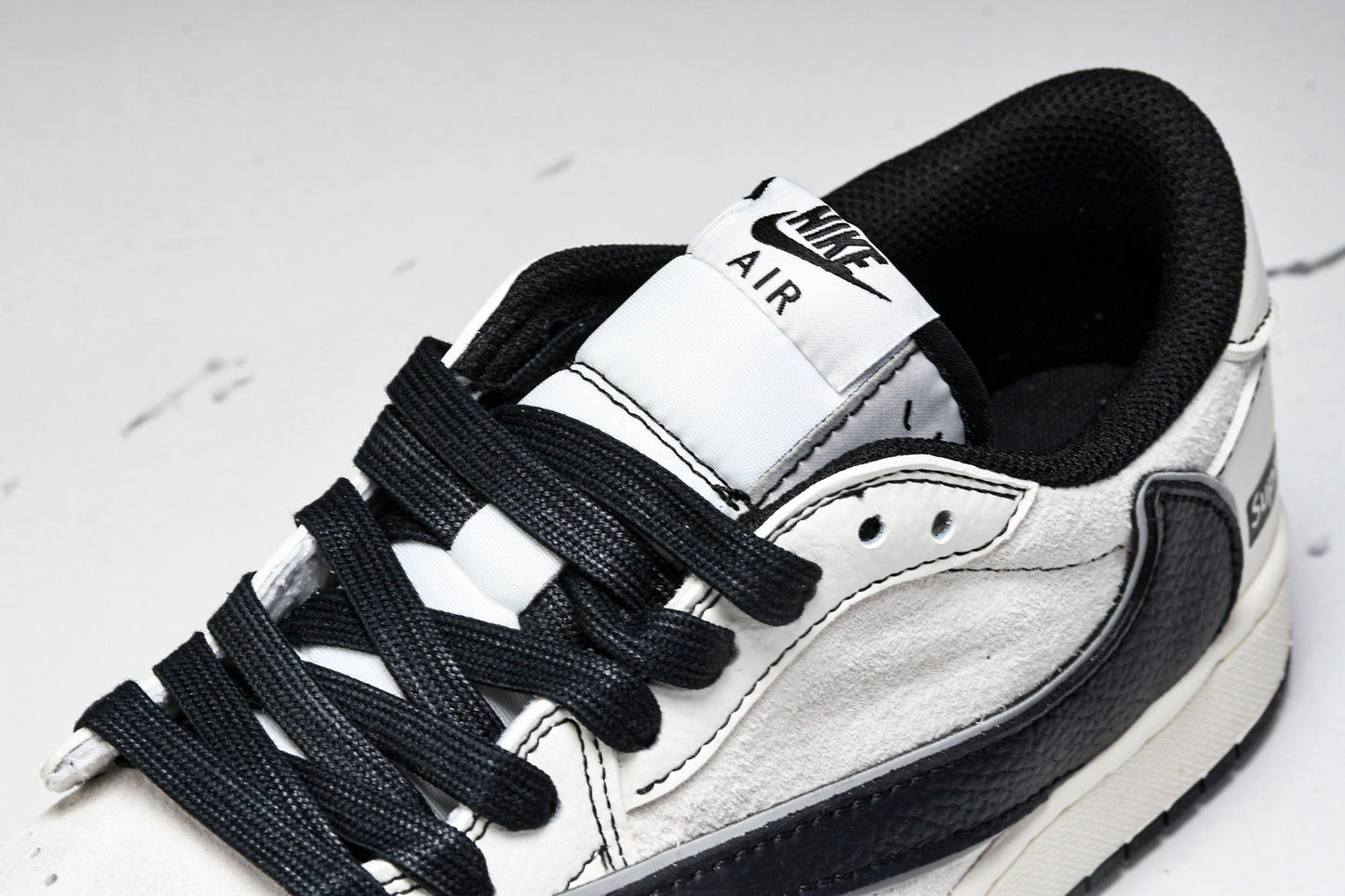 Travis Scott AJ1 Low x Supreme 'White Black' (Custom)
