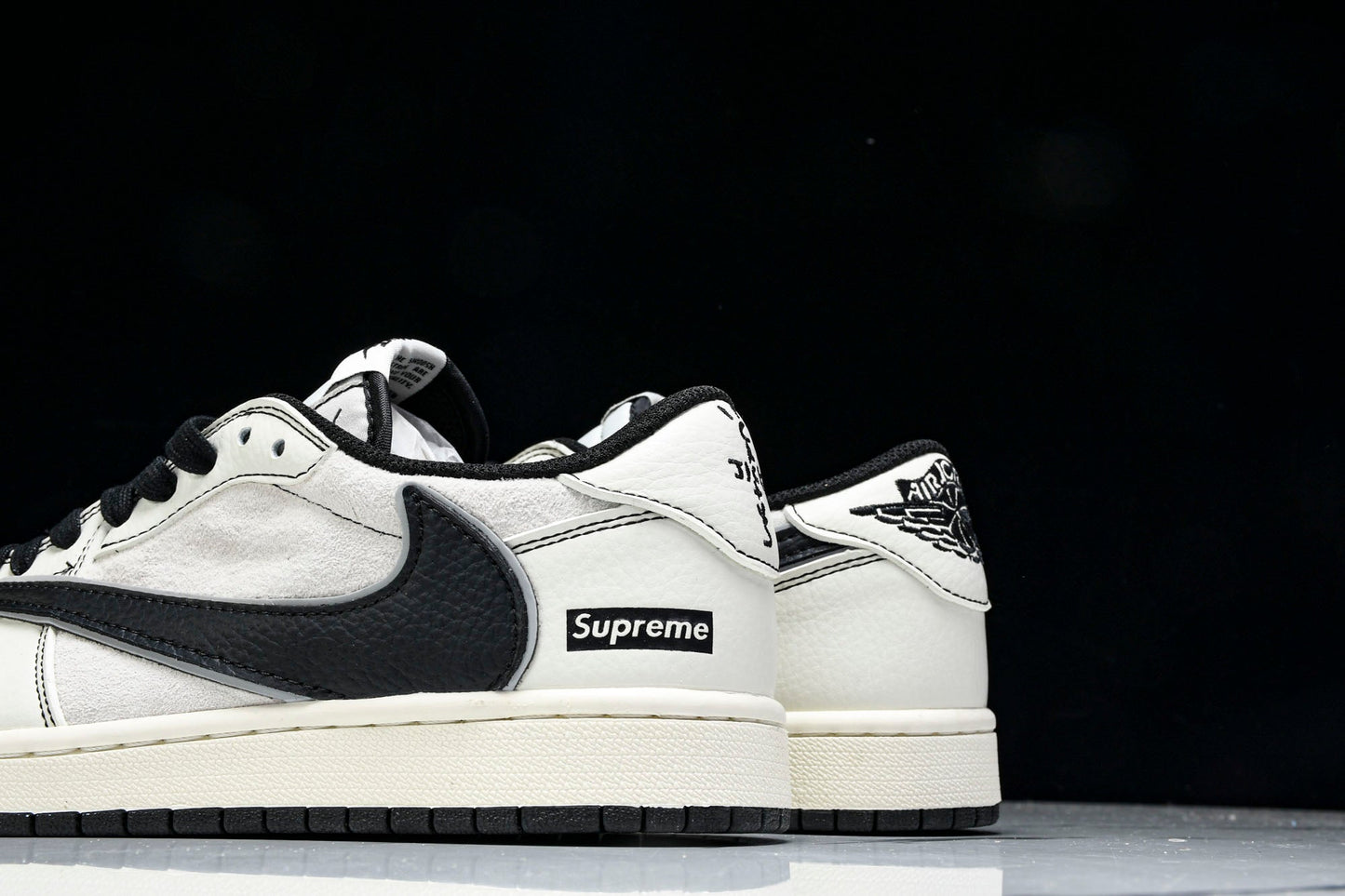 Travis Scott AJ1 Low x Supreme 'White Black' (Custom)