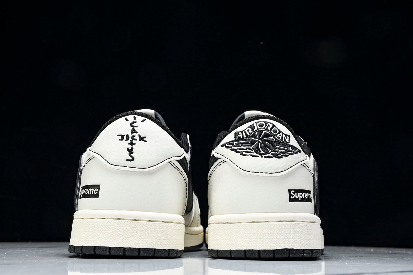 Travis Scott AJ1 Low x Supreme 'White Black' (Custom)