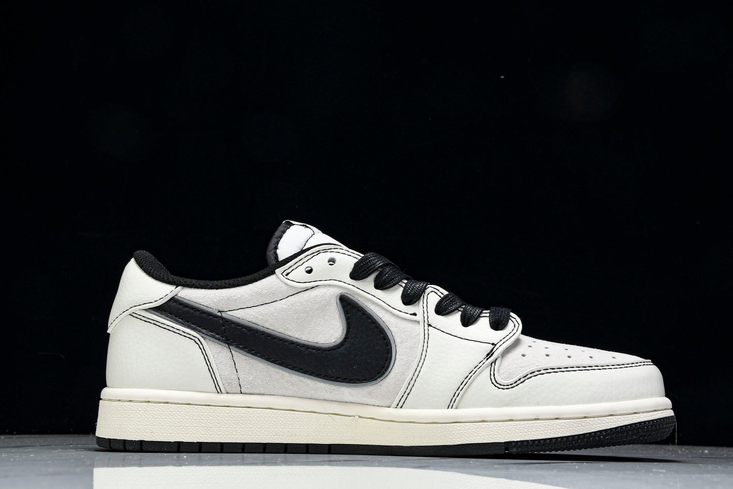 Travis Scott AJ1 Low x Supreme 'White Black' (Custom)