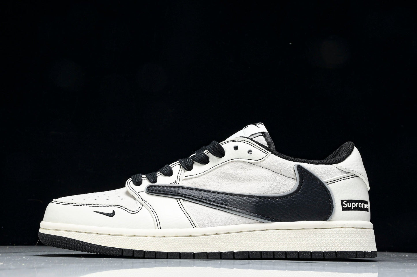 Travis Scott AJ1 Low x Supreme 'White Black' (Custom)