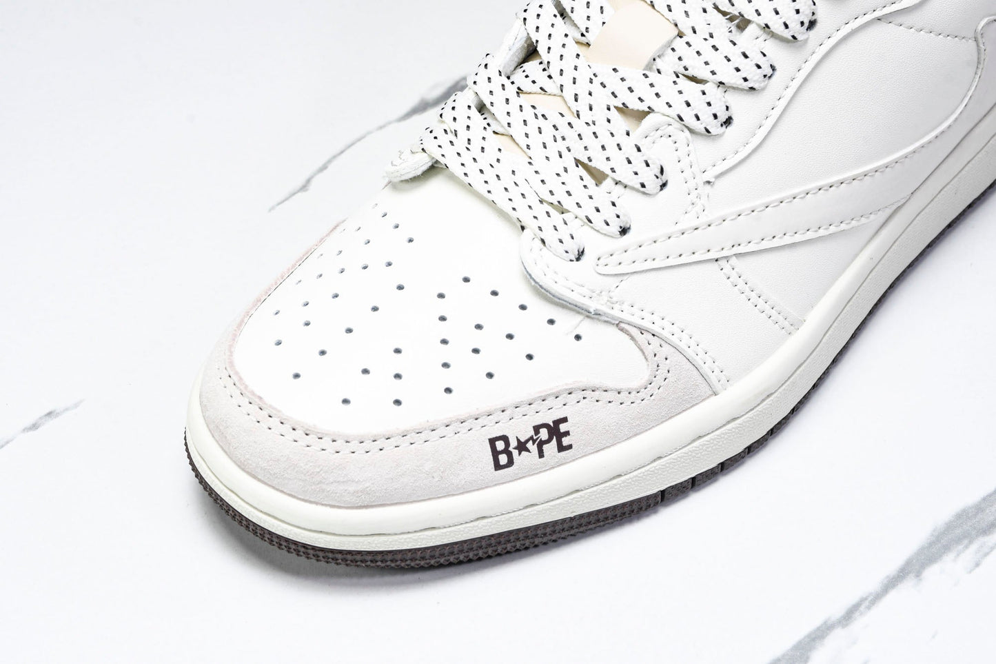 Travis Scott AJ1 Low x BAPE 'White Grey' (Custom)