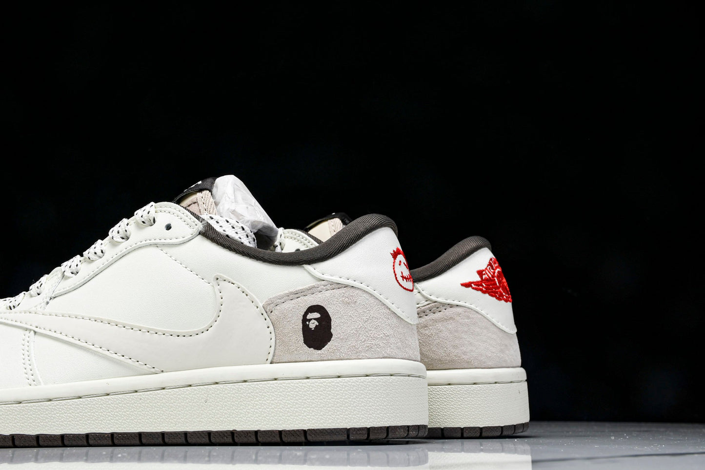 Travis Scott AJ1 Low x BAPE 'White Grey' (Custom)
