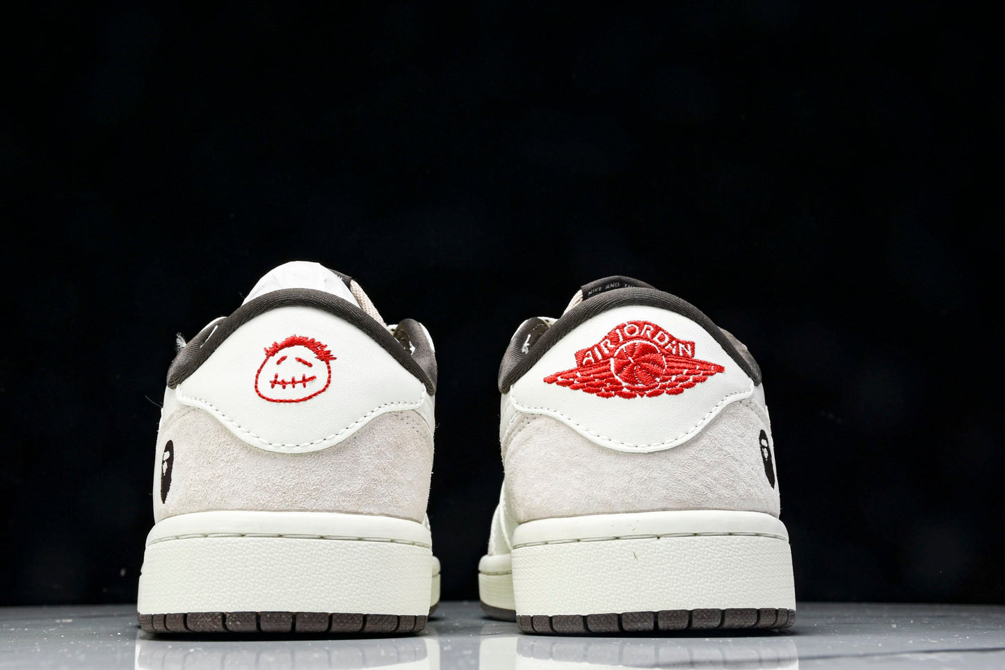 Travis Scott AJ1 Low x BAPE 'White Grey' (Custom)