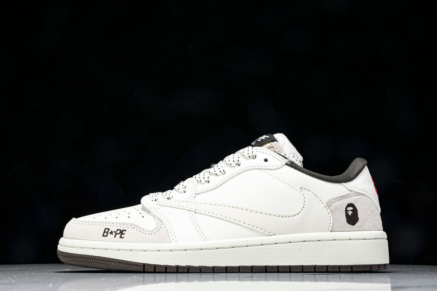 Travis Scott AJ1 Low x BAPE 'White Grey' (Custom)