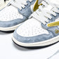 Travis Scott AJ1 Low x Year of The Snake 'Gold Grey' (Custom) - UK 6.5 / US 7.5 / EU 40.5