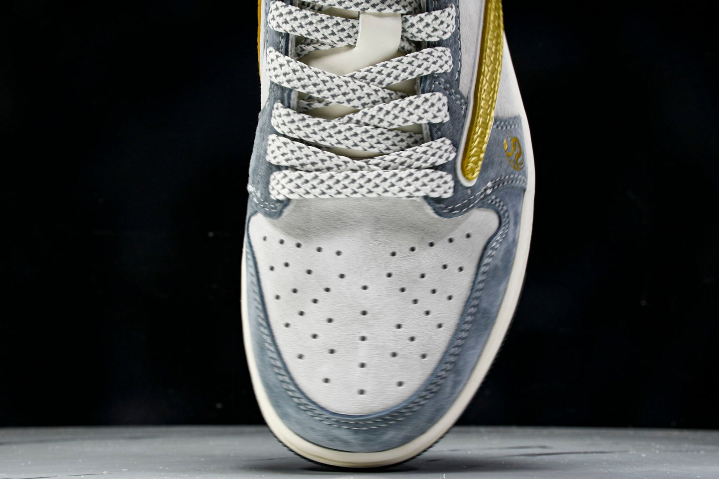 Travis Scott AJ1 Low x Year of The Snake 'Gold Grey' (Custom) - UK 6.5 / US 7.5 / EU 40.5