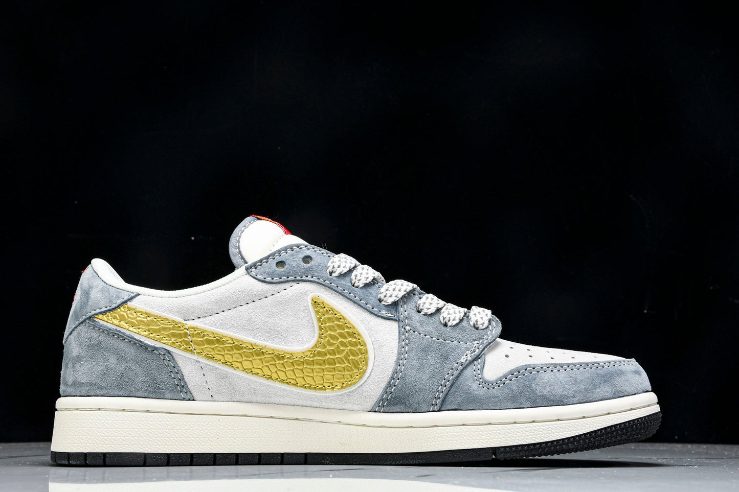 Travis Scott AJ1 Low x Year of The Snake 'Gold Grey' (Custom) - UK 6.5 / US 7.5 / EU 40.5