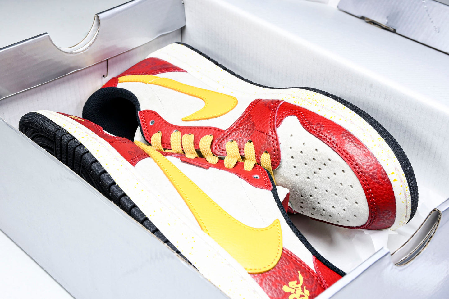 Travis Scott AJ1 Low x Year of The Snake x Supreme 'Red Yellow' (Custom)