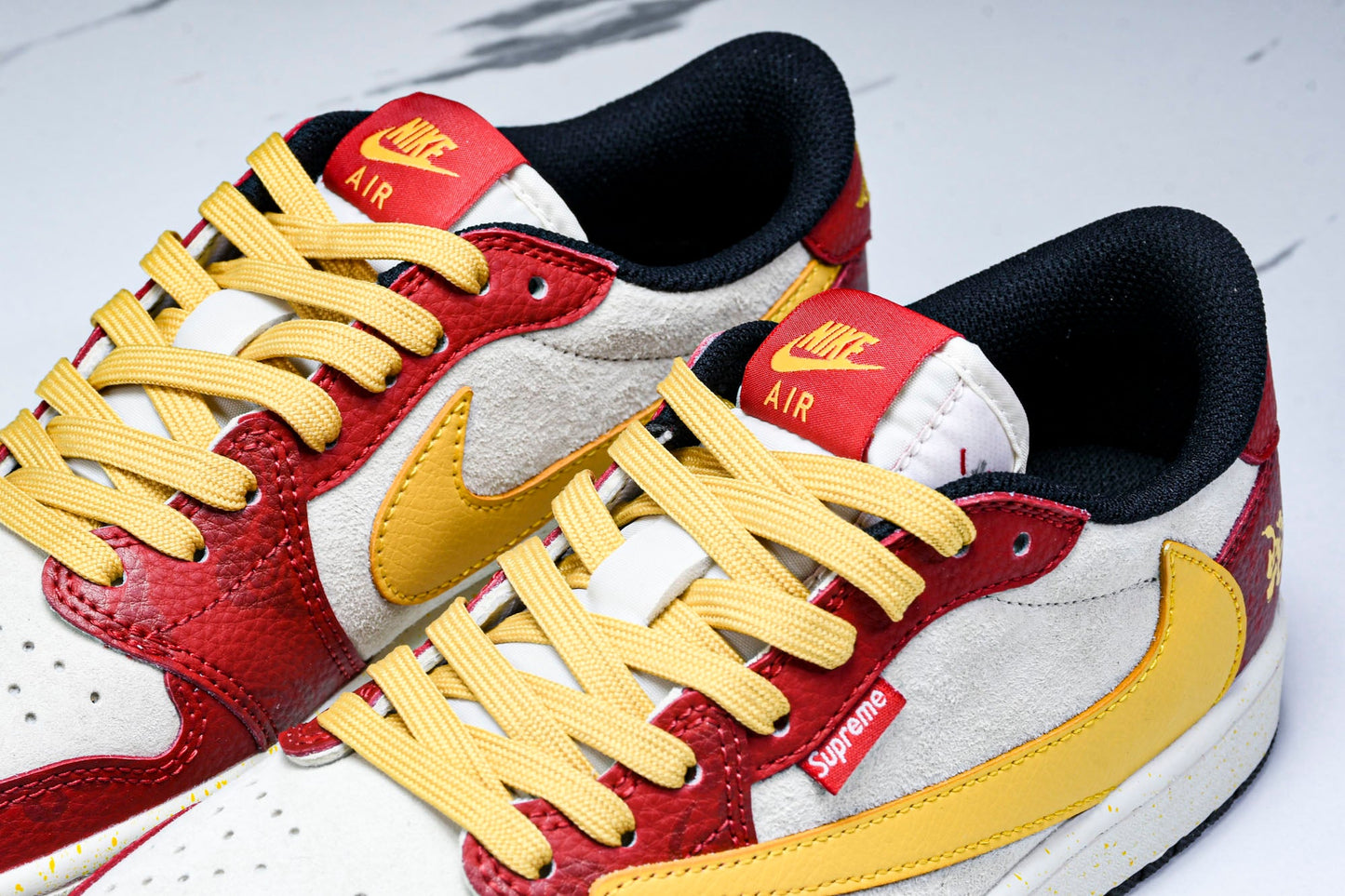 Travis Scott AJ1 Low x Year of The Snake x Supreme 'Red Yellow' (Custom)