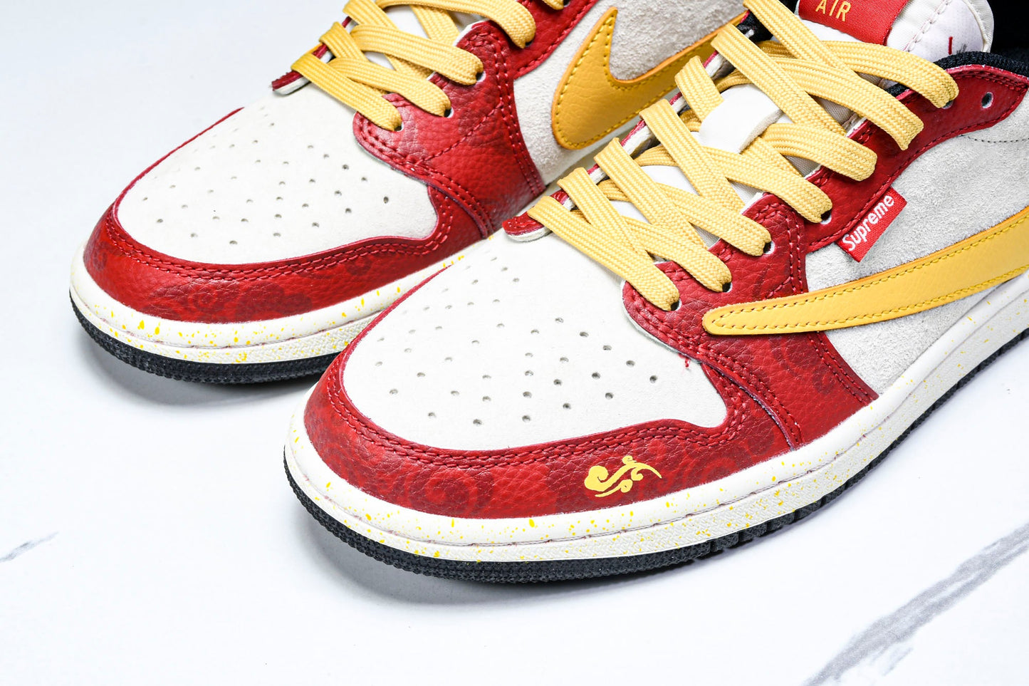 Travis Scott AJ1 Low x Year of The Snake x Supreme 'Red Yellow' (Custom)