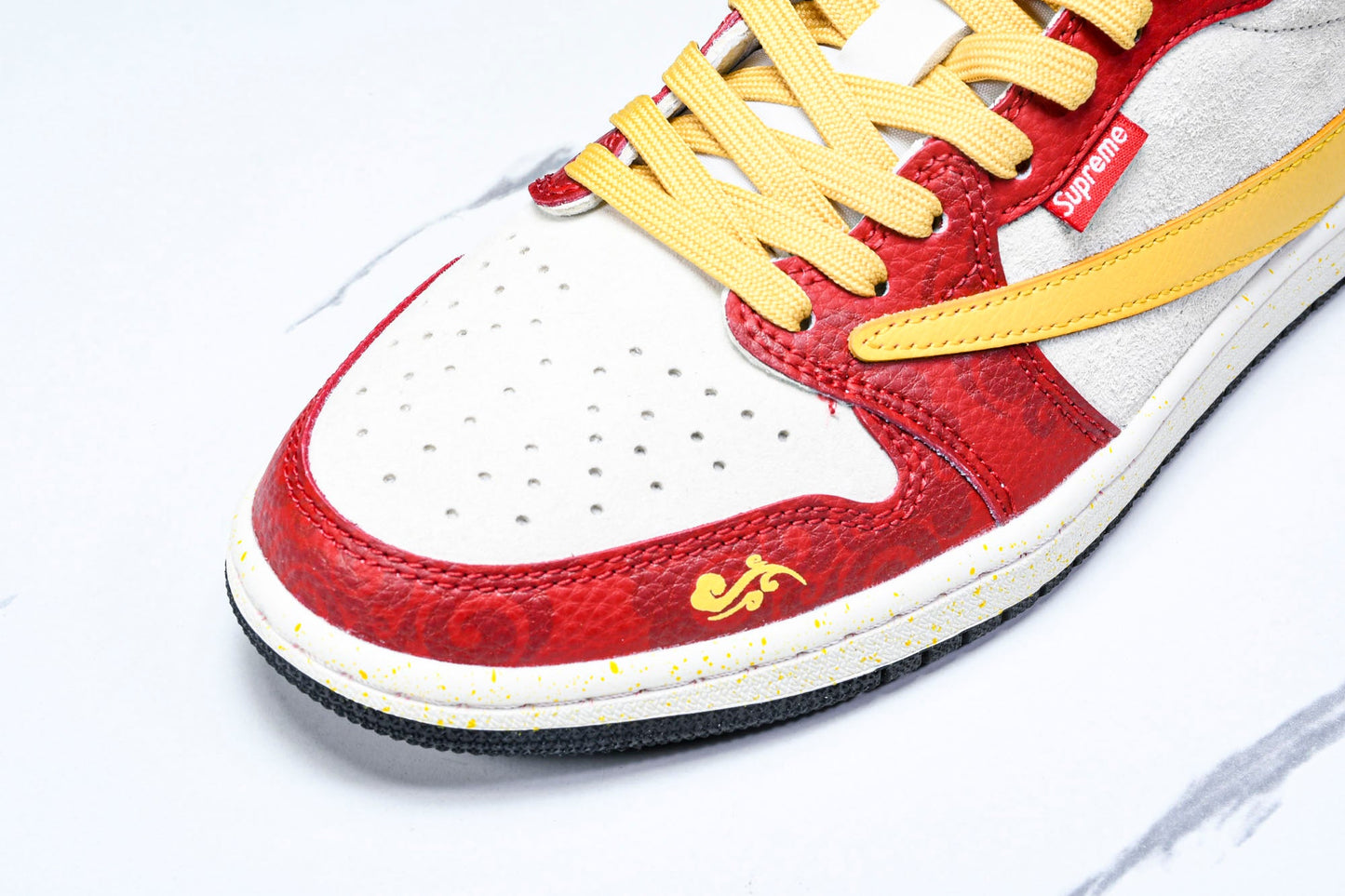 Travis Scott AJ1 Low x Year of The Snake x Supreme 'Red Yellow' (Custom)