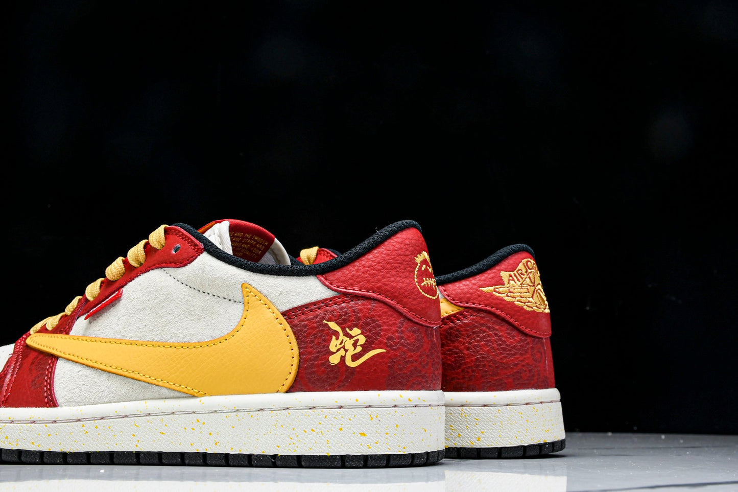Travis Scott AJ1 Low x Year of The Snake x Supreme 'Red Yellow' (Custom)